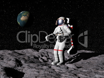 man on the moon - 3d render