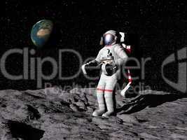 man on the moon - 3d render
