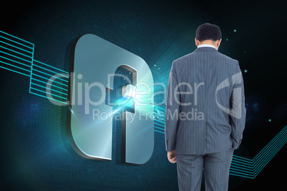 Composite image of businessman standing