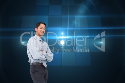 Composite image of smiling asian businessman