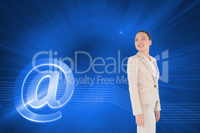 Composite image of smiling asian businesswoman