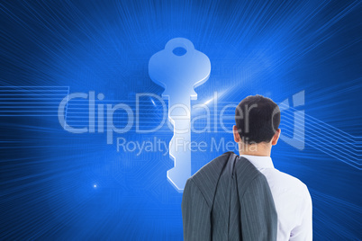 Composite image of businessman standing