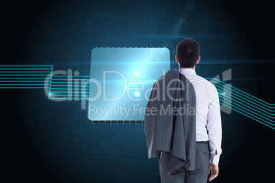 Composite image of businessman standing