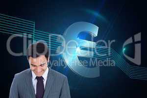 Composite image of smiling businessman standing