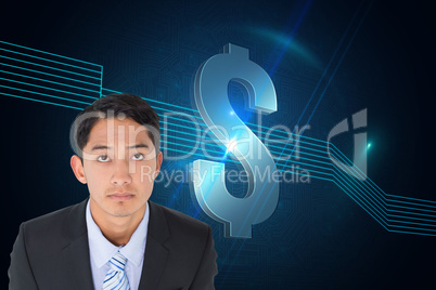 Composite image of serious asian businessman