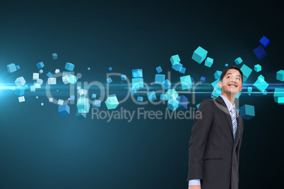 Composite image of smiling asian businessman