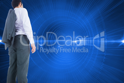 Composite image of businessman standing