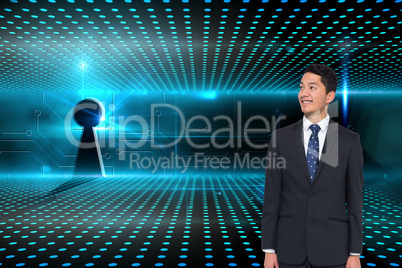 Composite image of smiling asian businessman