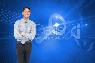 Composite image of smiling asian businessman