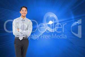 Composite image of smiling asian businessman