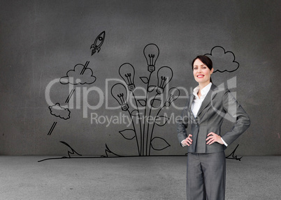 Composite image of attractive customer service agent with headse