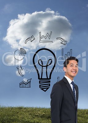 Composite image of smiling asian businessman