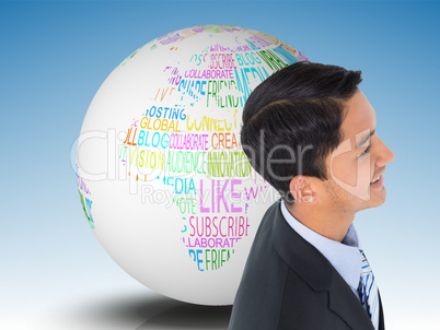 Composite image of smiling asian businessman