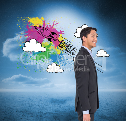 Composite image of smiling asian businessman