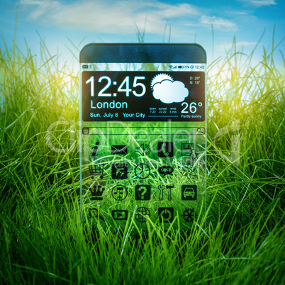 smartphone with a transparent display.