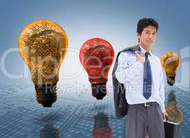 Composite image of portrait of a businessman holding a briefcase