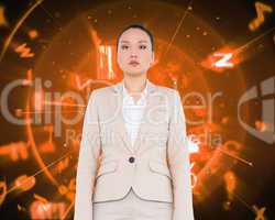 Composite image of unsmiling asian businesswoman