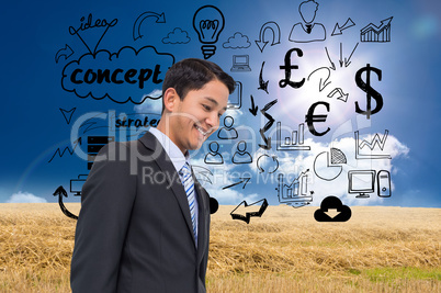 Composite image of smiling asian businessman