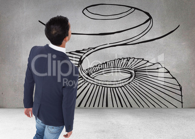 Composite image of casual businessman walking
