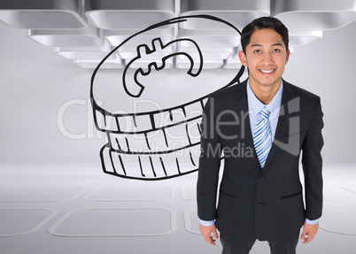 Composite image of smiling asian businessman