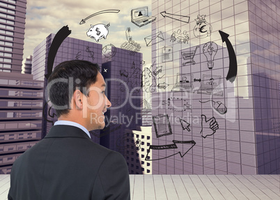 Composite image of smiling asian businessman