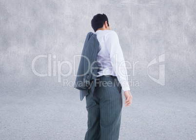 Composite image of businessman standing