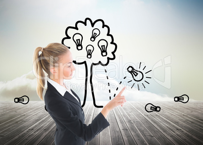 Composite image of businesswoman pointing somewhere Composite image of businesswoman pointing somewhere
