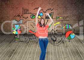 Composite image of laughing teenage wearing casual clothes while