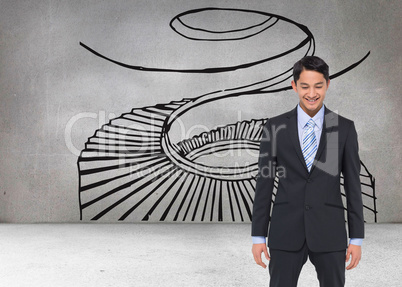 Composite image of smiling asian businessman