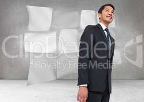 Composite image of smiling asian businessman