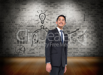 Composite image of smiling asian businessman