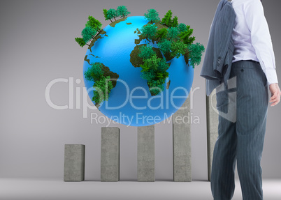 Composite image of businessman standing