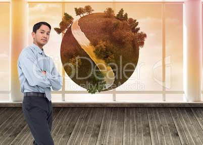 Composite image of serious asian businessman Composite image of serious asian businessman