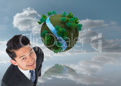 Composite image of smiling asian businessman