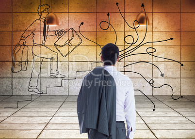 Composite image of businessman standing