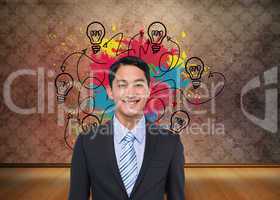 Composite image of smiling asian businessman