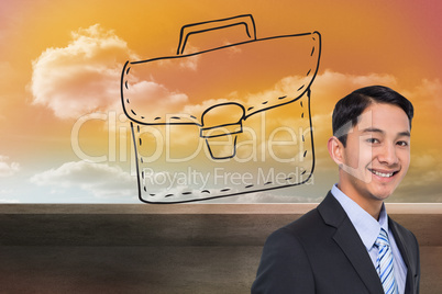 Composite image of smiling asian businessman