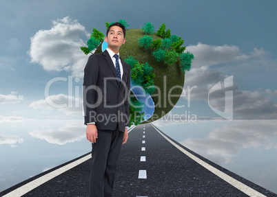 Composite image of serious asian businessman Composite image of serious asian businessman