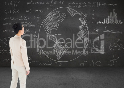 Composite image of unsmiling asian businesswoman