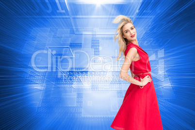 Composite image of happy blonde posing