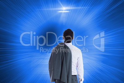 Composite image of businessman standing