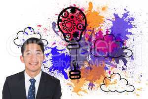 Composite image of smiling asian businessman