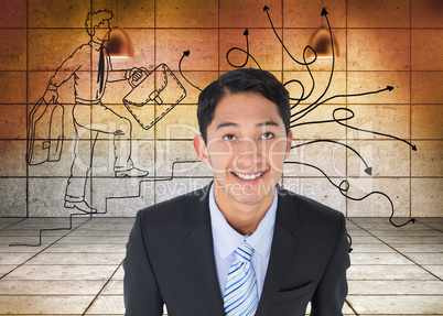 Composite image of smiling asian businessman