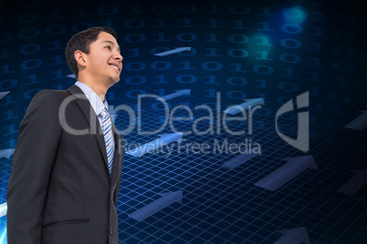 Composite image of smiling asian businessman