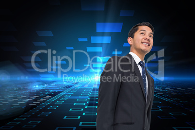 Composite image of smiling asian businessman