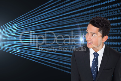 Composite image of smiling asian businessman