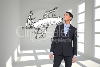 Composite image of smiling asian businessman