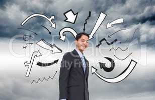 Composite image of smiling asian businessman