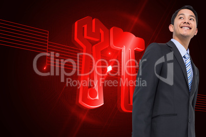 Composite image of smiling asian businessman