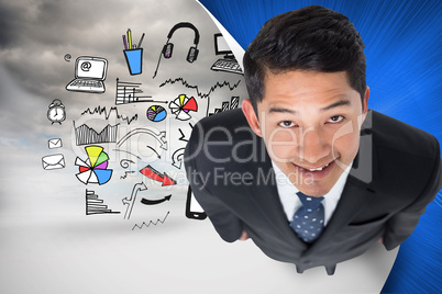 Composite image of smiling asian businessman